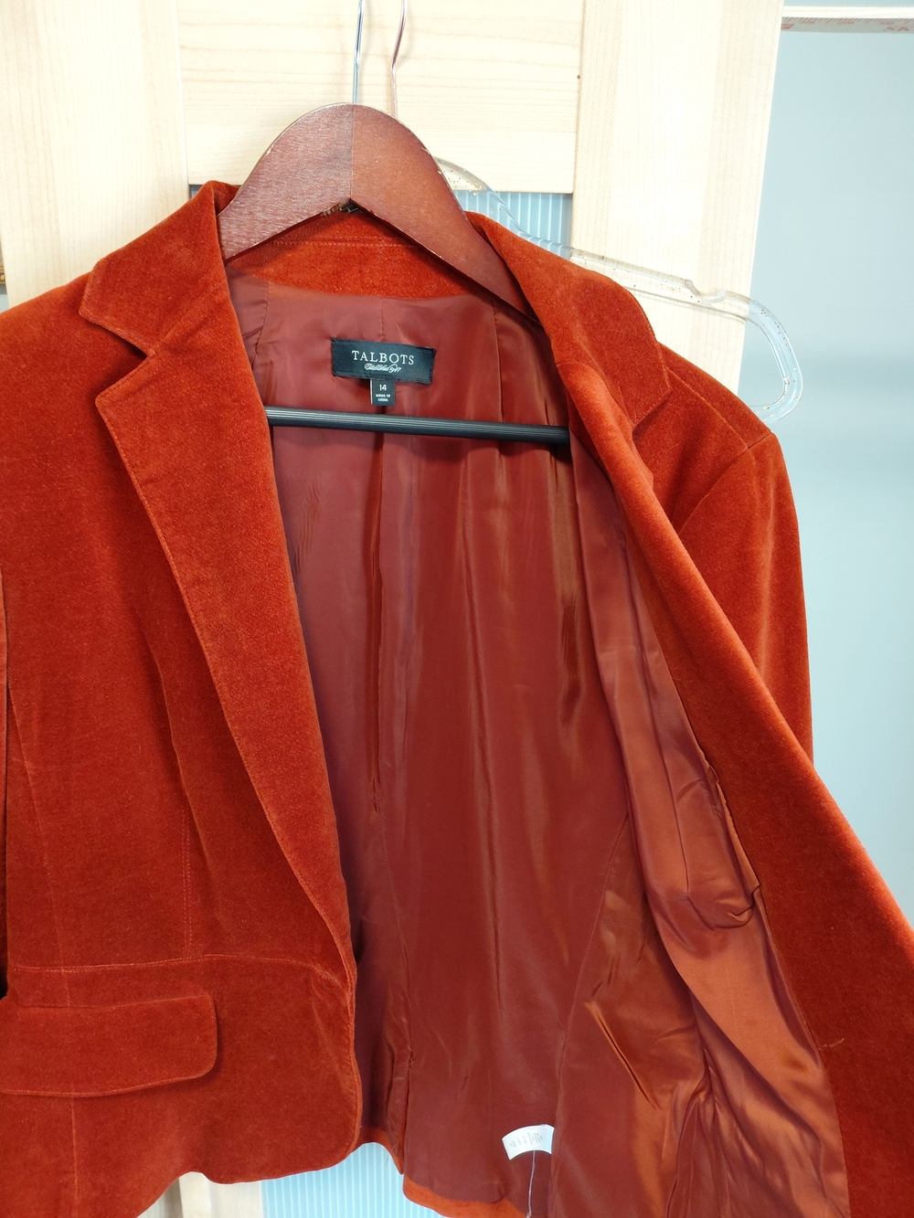 Talbots Rust Velvet Single-Button Blazer - Picture 8 of 9